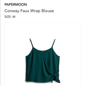 🦚Teal cropped blouse with wrap front🦚